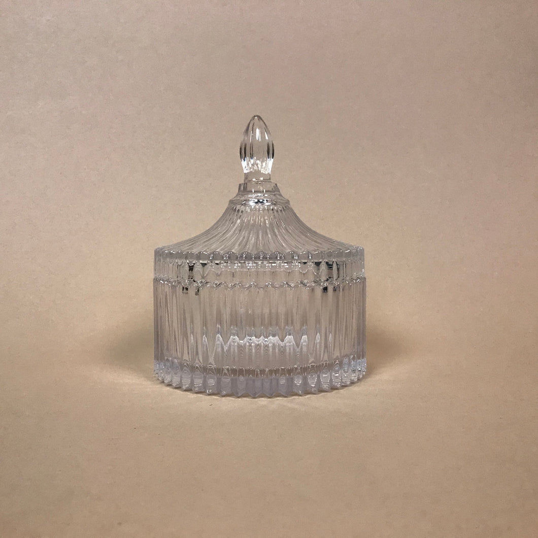 vintage crystal container with lid