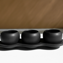 Load image into Gallery viewer, matte black trio ceramic cup candle
